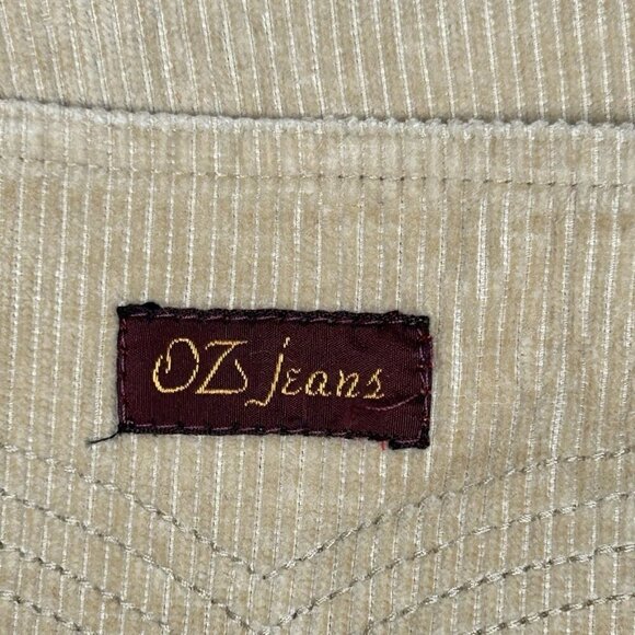 Vintage Oz Jeans Corduroy Pants Mens Tag 38 (Fits 36x35.5) Tan 70s Flare Cords - Picture 4 of 13